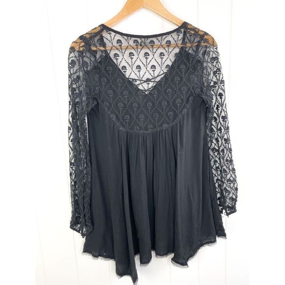 UO Urban Outfitters Ecote Black Long Sleeve Lace Up Romantic Gothic Dress Size X - Picture 9 of 11